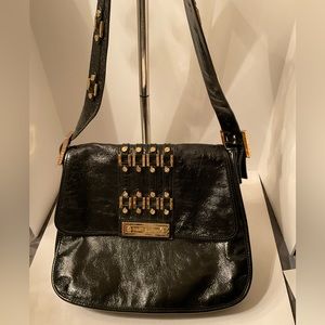 Vintage Tory Burch black patent shoulder bag